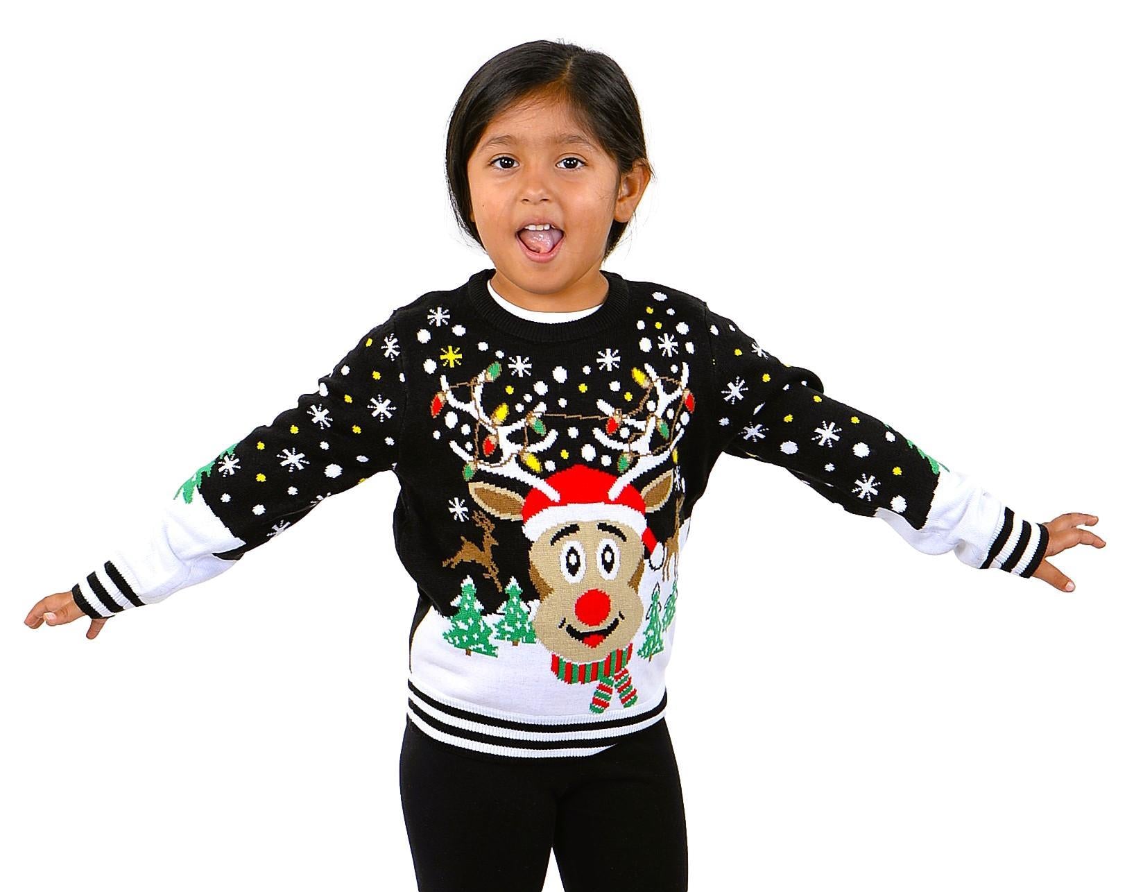 SOCAL LOOK Kids Ugly Christmas Sweater - Tacky Cute Holiday Pullover for Boys & Girls, Unisex Funny Xmas Sweater for Children