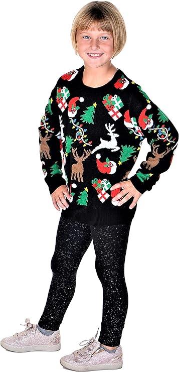 SOCAL LOOK Kids Ugly Christmas Sweater - Tacky Cute Holiday Pullover for Boys & Girls, Unisex Funny Xmas Sweater for Children