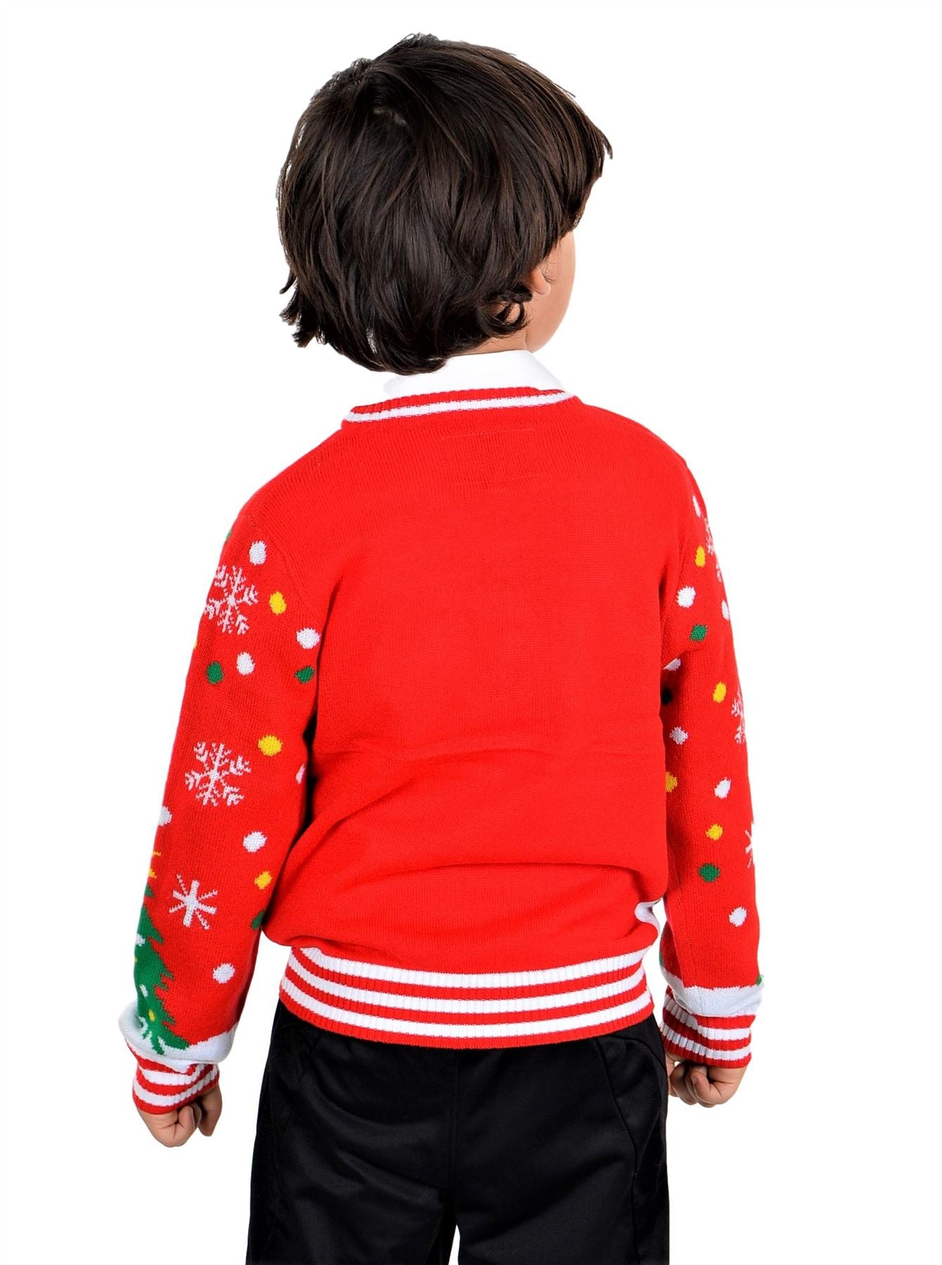 SOCAL LOOK Ugly Christmas Sweater for Kids- Red Long Sleeve Unisex Children Festive Cute Sloth Holiday Pullover for Boys & Girls