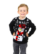 KESIS Kids Ugly Christmas Sweater - Black Long Sleeve Children Tacky Cute Holiday Xmas Pullover for Boys & Girls