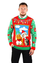 SOCAL LOOK Ugly Christmas Sweater for Men - Multicolor Festive Funny Cute Holiday Xmas Pullover