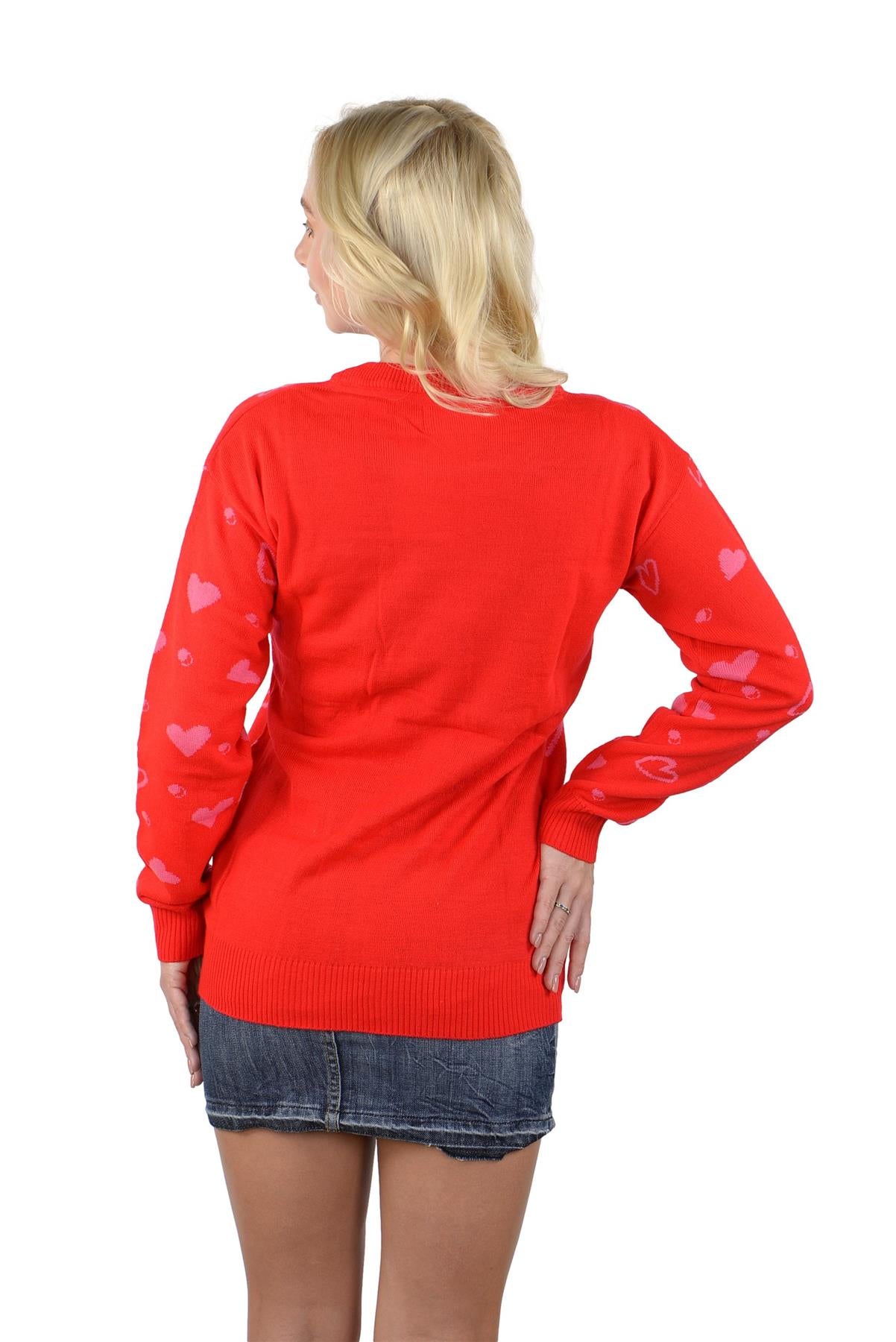 SOCAL LOOK Women Valentine Heart Sweater - Cute Casual Acrylic Pullover, Perfect for Valentine's Day