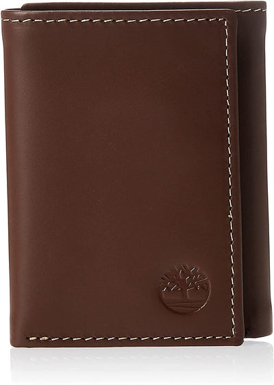 Timberland Men Leather Trifold Wallet With Id Window, One Size