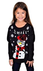 KESIS Kids Ugly Christmas Sweater - Black Long Sleeve Children Tacky Cute Holiday Xmas Pullover for Boys & Girls