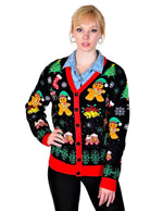 SOCAL LOOK Ugly Christmas Sweater Cardigan for Women, Funny Holiday Pullover, Festive Xmas Fun Winter Sweater, Christmas Gift