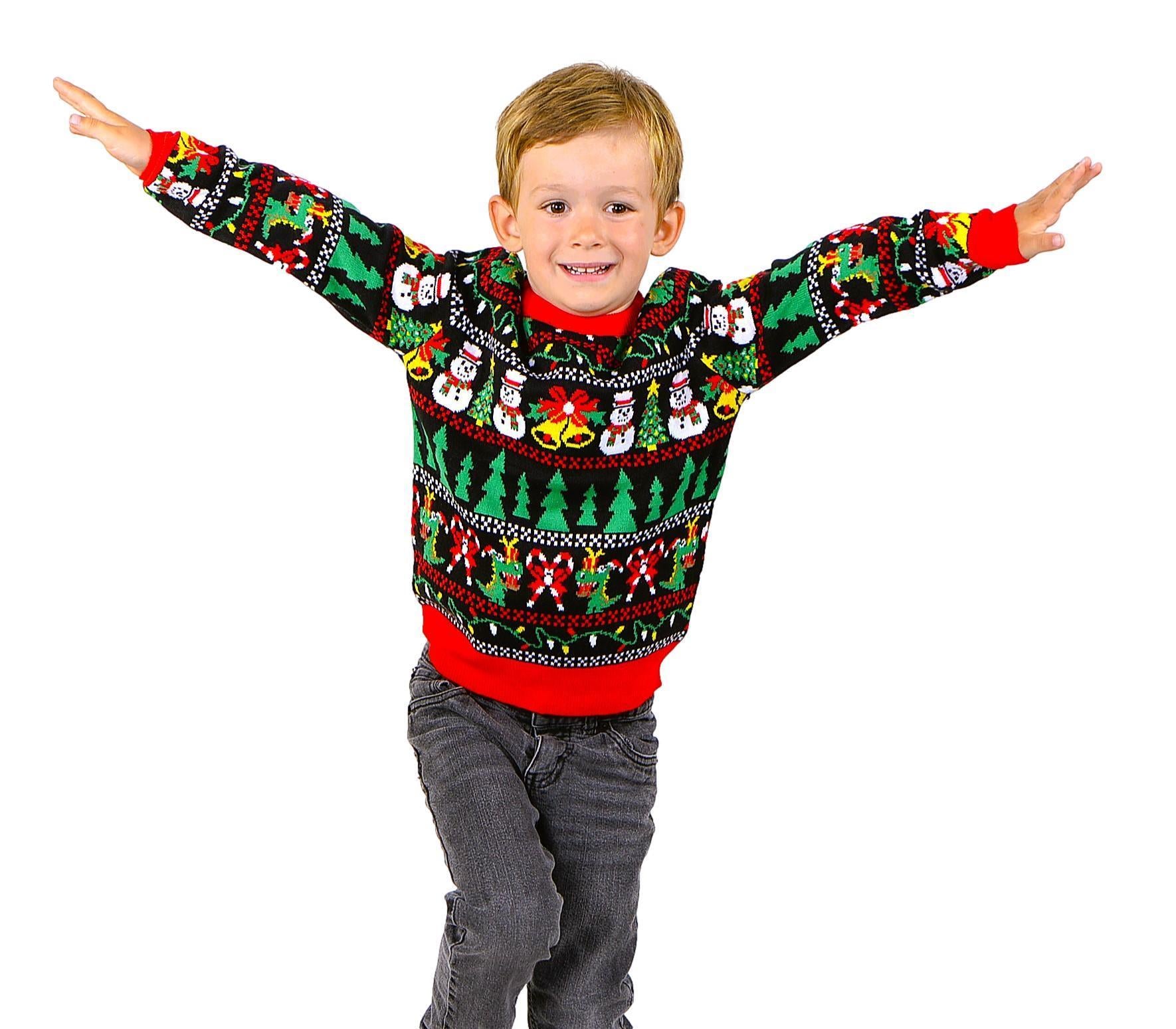 SOCAL LOOK Youth Festive Ugly Christmas Sweater, Cute Tacky Holiday Teens Pullover, Funny Xmas Sweater for Big Boys & Girls