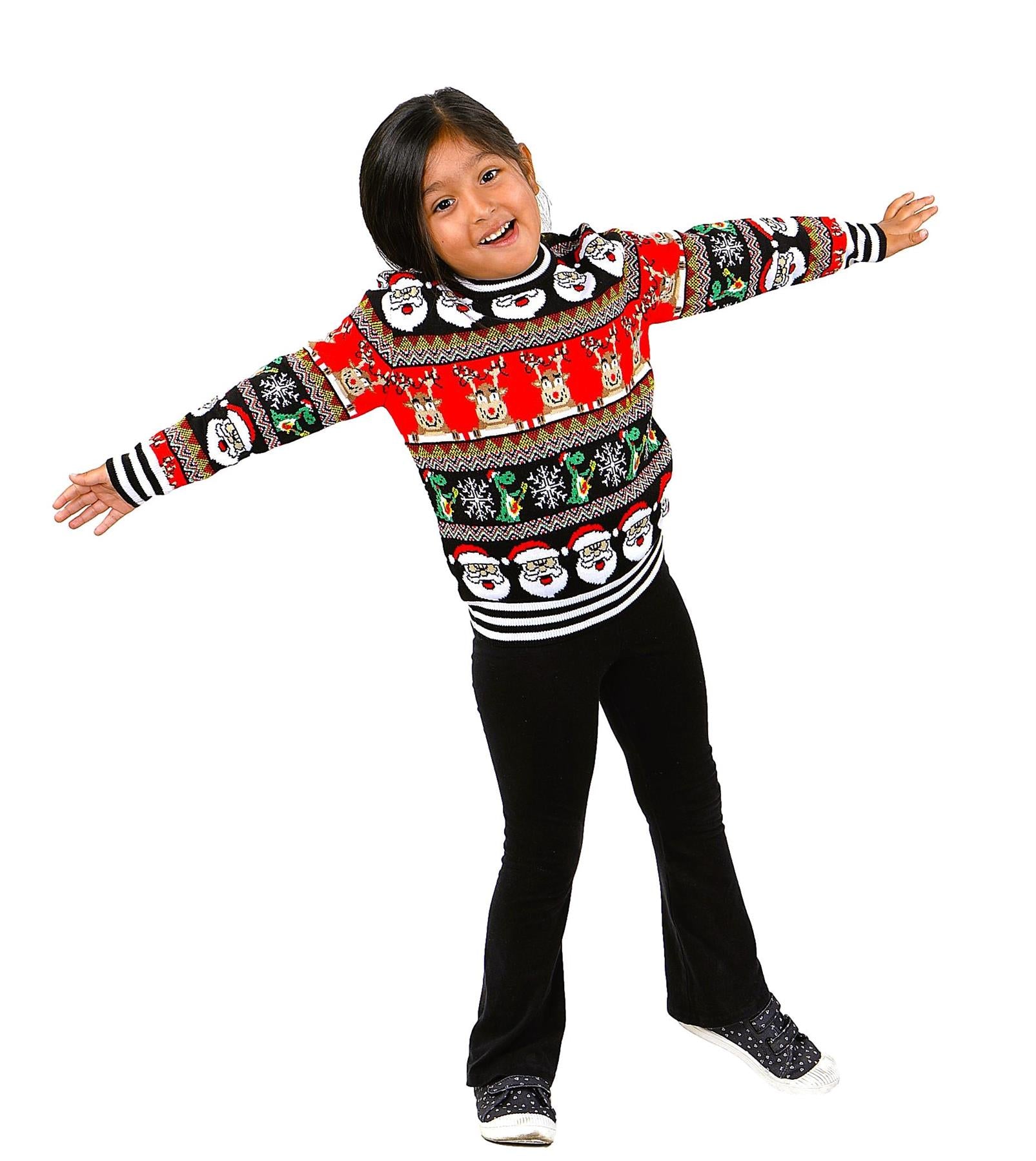 SOCAL LOOK Kids Ugly Christmas Sweater - Tacky Cute Holiday Pullover for Boys & Girls, Unisex Funny Xmas Sweater for Children