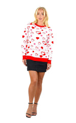 SOCAL LOOK Women Valentine Heart Sweater - Cute Casual Acrylic Pullover, Perfect for Valentine's Day