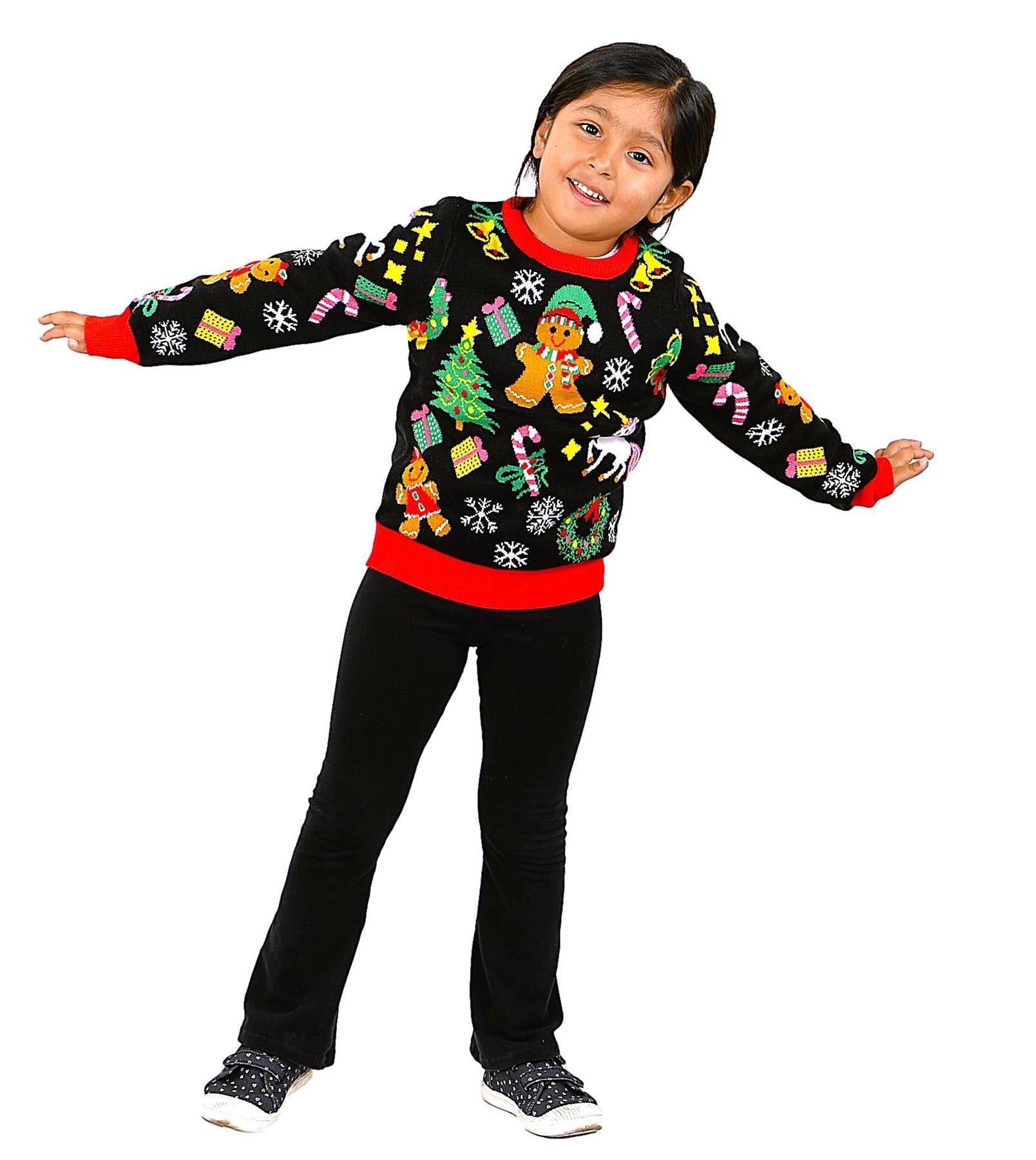 SOCAL LOOK Kids Ugly Christmas Sweater - Tacky Cute Holiday Pullover for Boys & Girls, Unisex Funny Xmas Sweater for Children