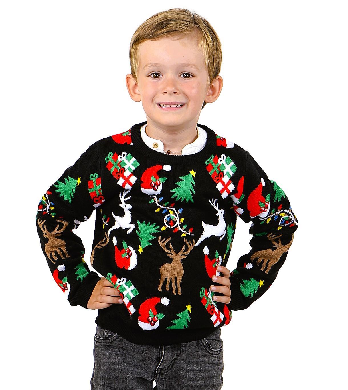 SOCAL LOOK Kids Ugly Christmas Sweater - Tacky Cute Holiday Pullover for Boys & Girls, Unisex Funny Xmas Sweater for Children