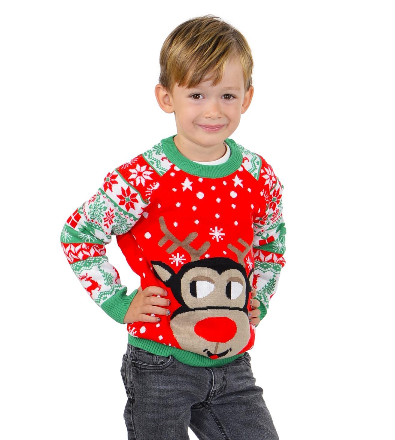 SOCAL LOOK Kids Ugly Christmas Sweater - Multicolor Long Sleeve Tacky Cute Holiday Pullover for Boys & Girls