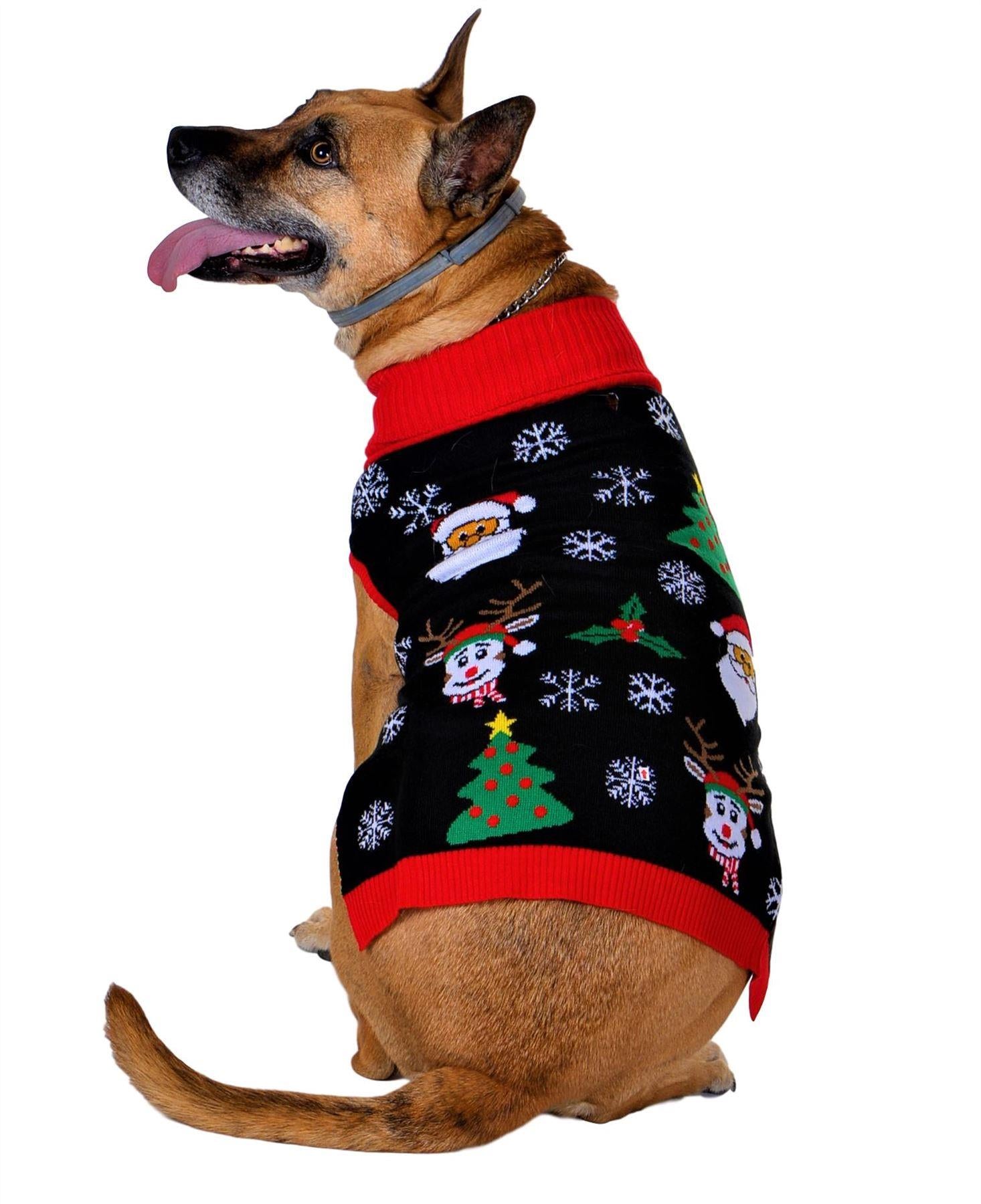 SOCAL LOOK Ugly Christmas Sweater for Dog - Cat Ugly Xmas Jumper with Leash Hole, Dog Pullover Winter Warm Pet Puppy Clothes Outfits