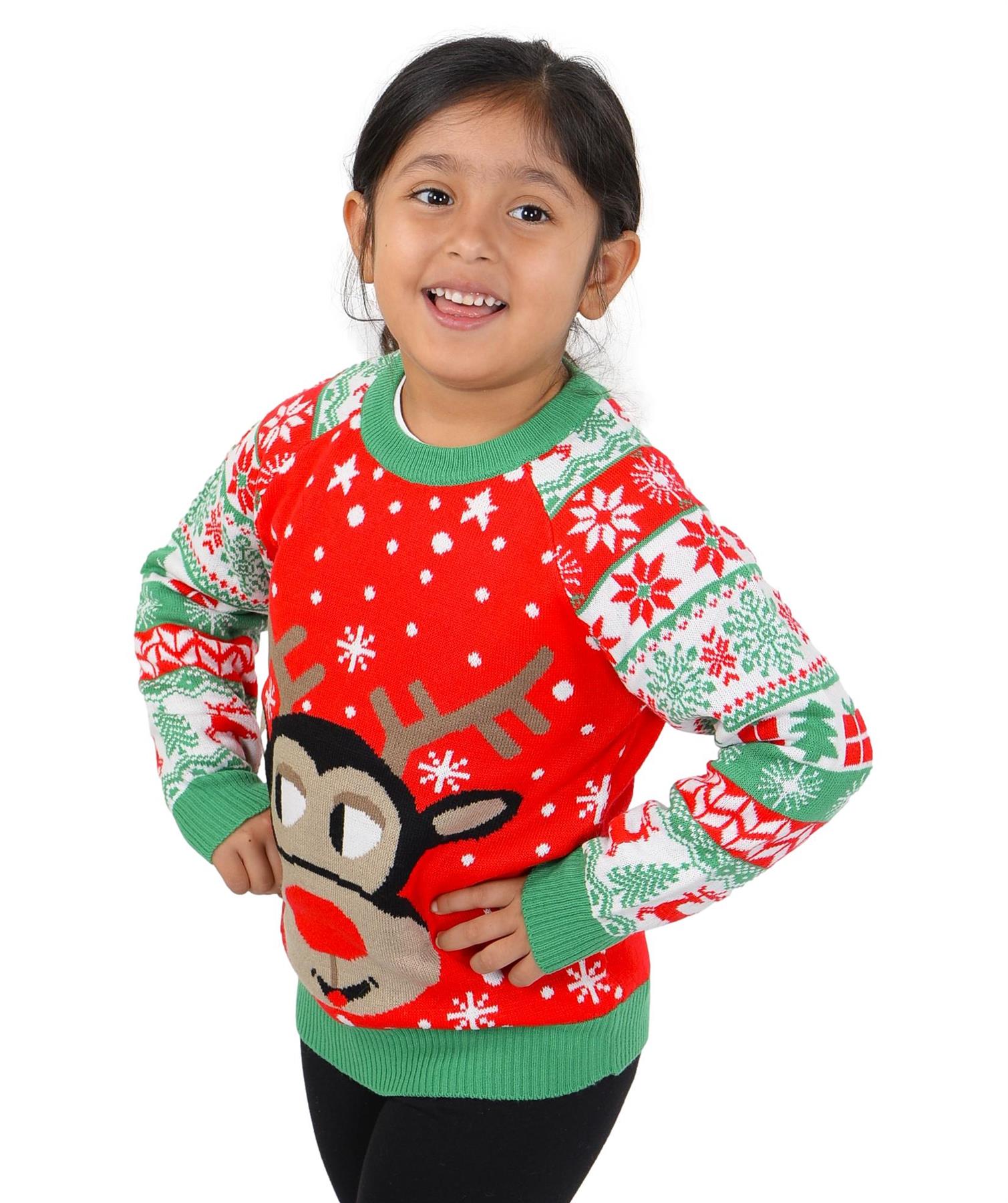 SOCAL LOOK Kids Ugly Christmas Sweater - Multicolor Long Sleeve Tacky Cute Holiday Pullover for Boys & Girls