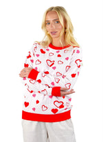 SOCAL LOOK Women Valentine Heart Sweater - Cute Casual Acrylic Pullover, Perfect for Valentine's Day