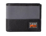 Timberland PRO Men's Genuine Leather & Canvas RFID Bifold Passcase Wallet