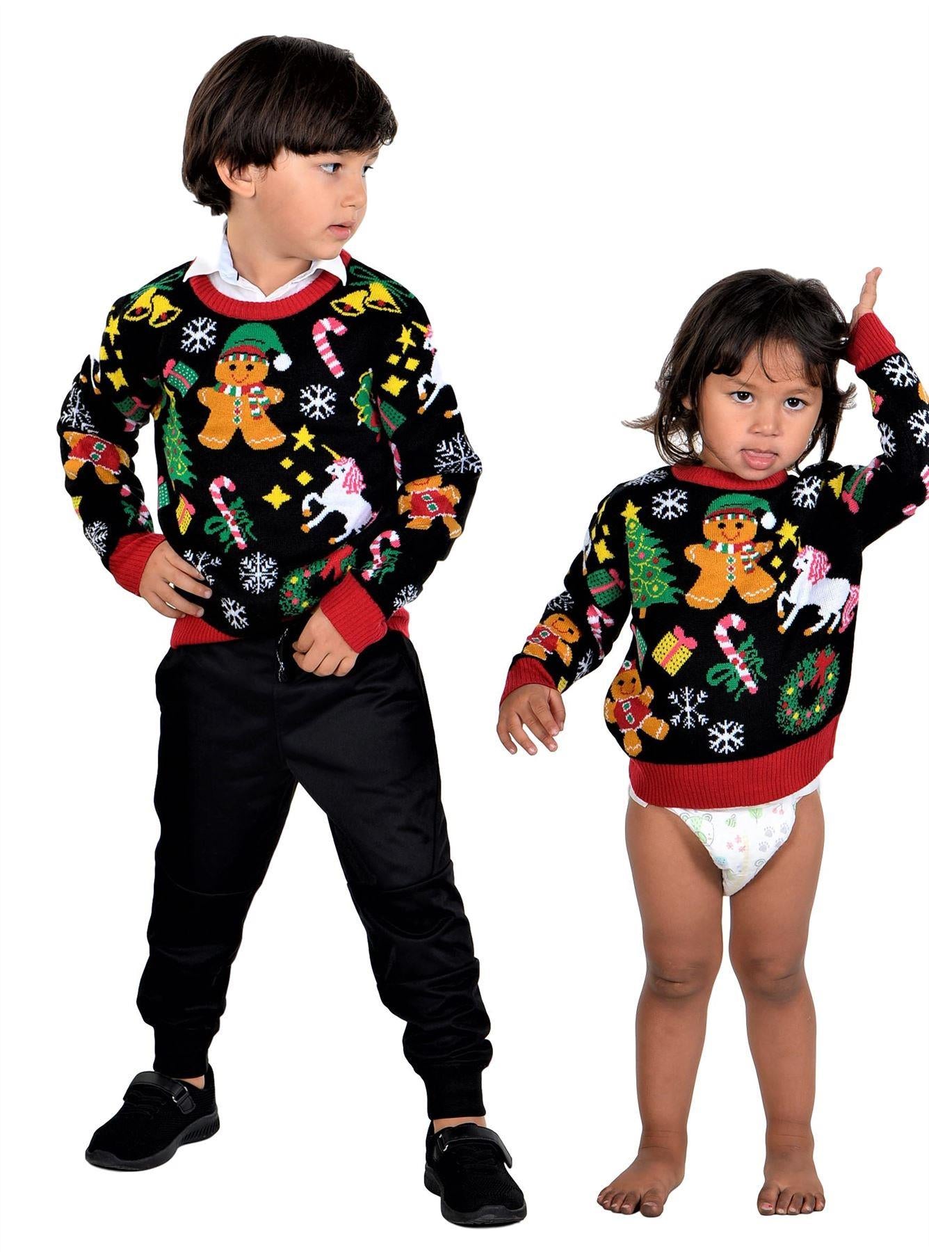 KESIS Kids Ugly Christmas Sweater - Tacky Cute Holiday Pullover for Boys & Girls, Unisex Funny Xmas Sweater for Children