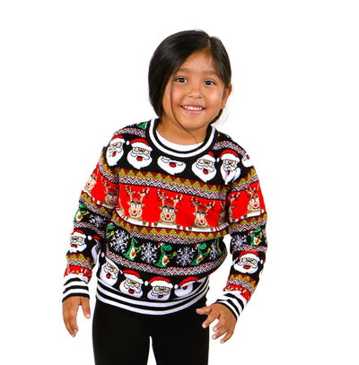 SOCAL LOOK Kids Ugly Christmas Sweater - Tacky Cute Holiday Pullover for Boys & Girls, Unisex Funny Xmas Sweater for Children