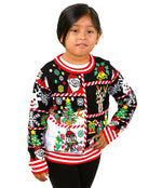 SOCAL LOOK Kids Ugly Christmas Sweater - Tacky Cute Holiday Pullover for Boys & Girls, Unisex Funny Xmas Sweater for Children