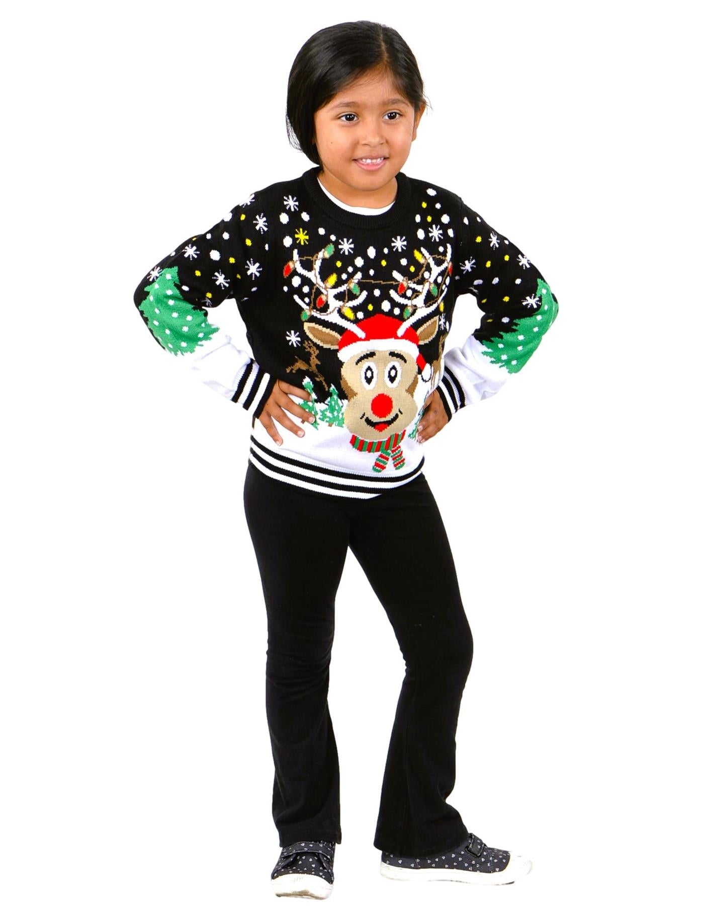 SOCAL LOOK Kids Ugly Christmas Sweater - Tacky Cute Holiday Pullover for Boys & Girls, Unisex Funny Xmas Sweater for Children