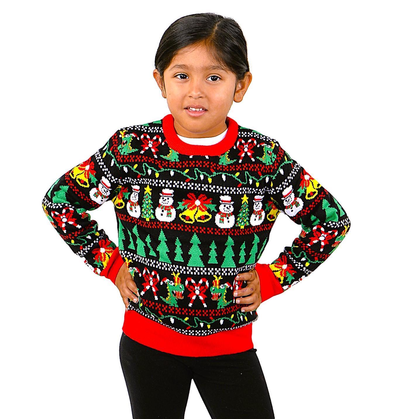 SOCAL LOOK Youth Festive Ugly Christmas Sweater, Cute Tacky Holiday Teens Pullover, Funny Xmas Sweater for Big Boys & Girls