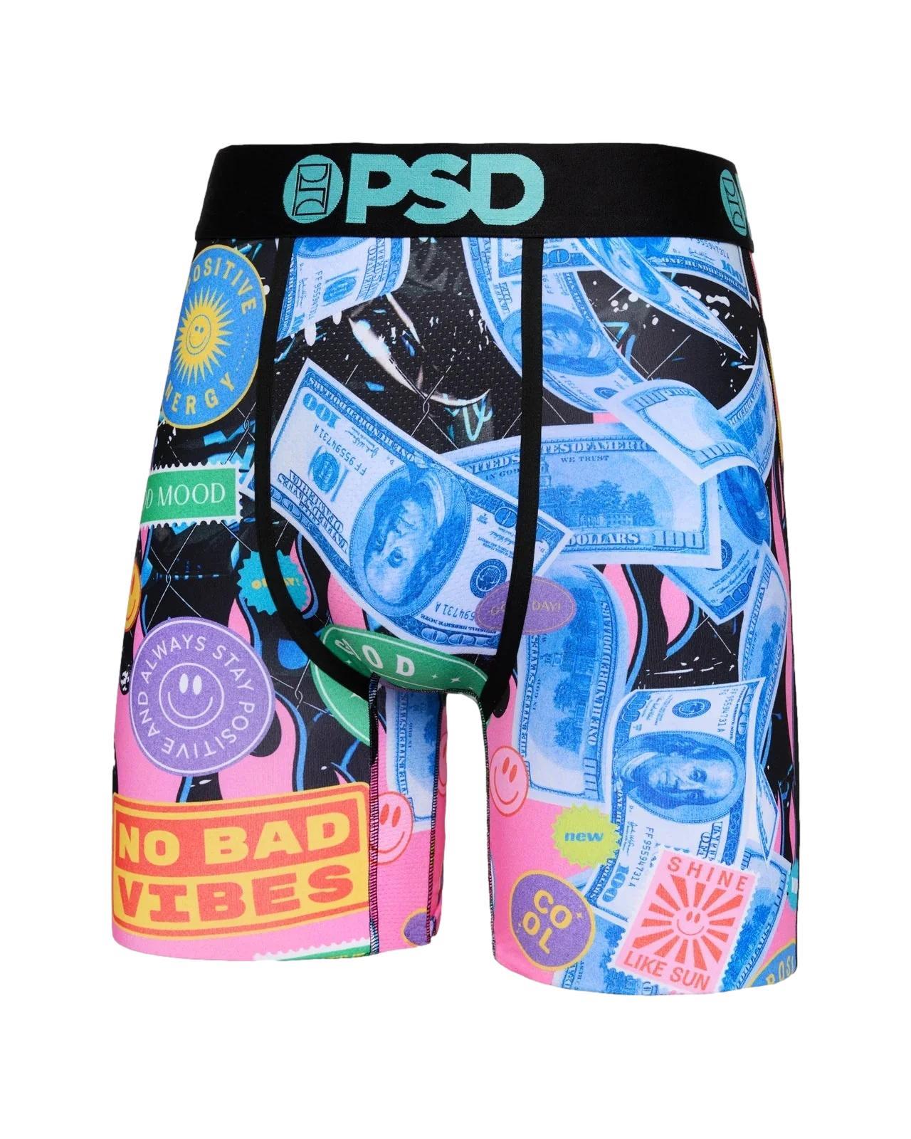 PSD Men's No Bad Vibes Boxer Briefs Multi Color