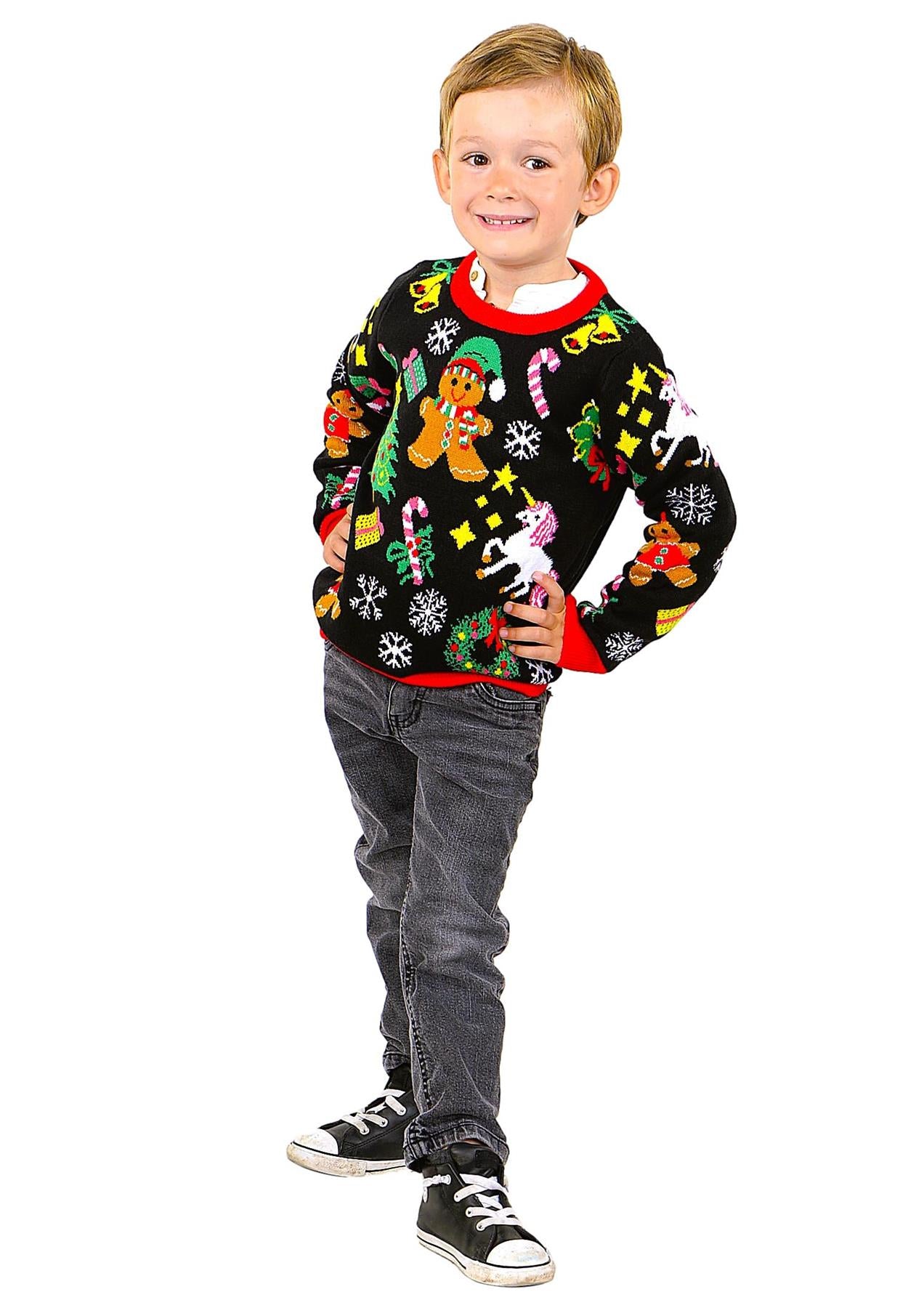 SOCAL LOOK Kids Ugly Christmas Sweater - Tacky Cute Holiday Pullover for Boys & Girls, Unisex Funny Xmas Sweater for Children