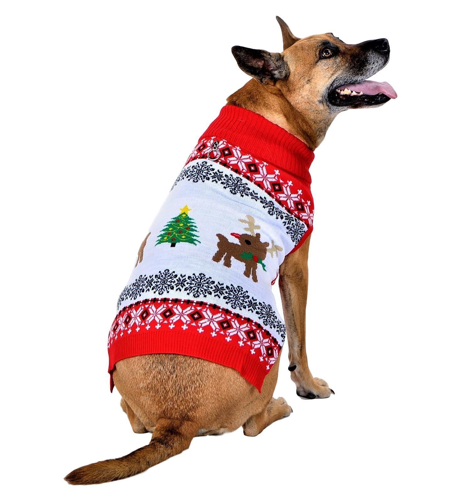 SOCAL LOOK Ugly Christmas Sweater for Dog - Cat Ugly Xmas Jumper with Leash Hole, Dog Pullover Winter Warm Pet Puppy Clothes Outfits