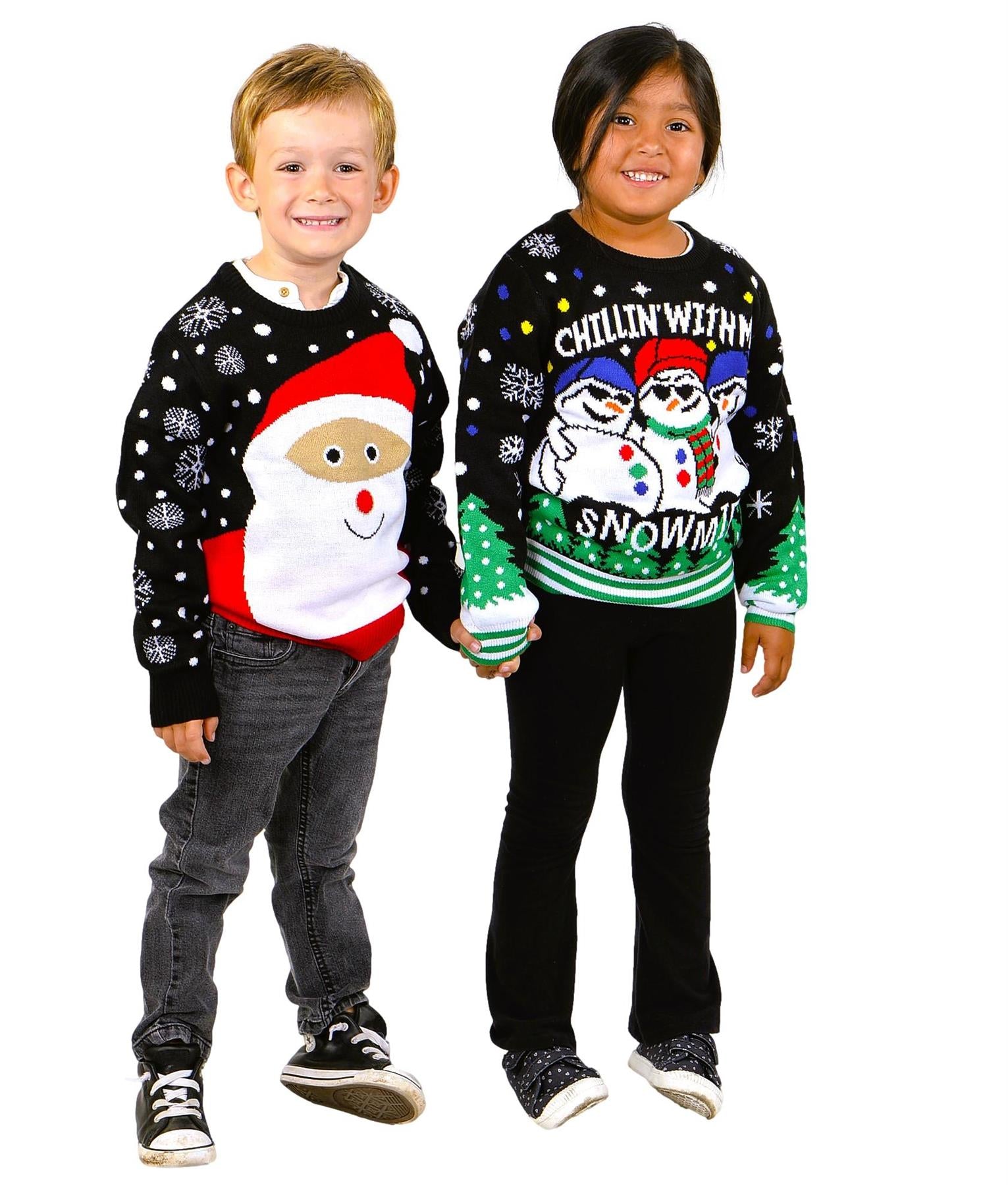 SOCAL LOOK Kids Ugly Christmas Sweater - Tacky Cute Holiday Pullover for Boys & Girls, Unisex Funny Xmas Sweater for Children