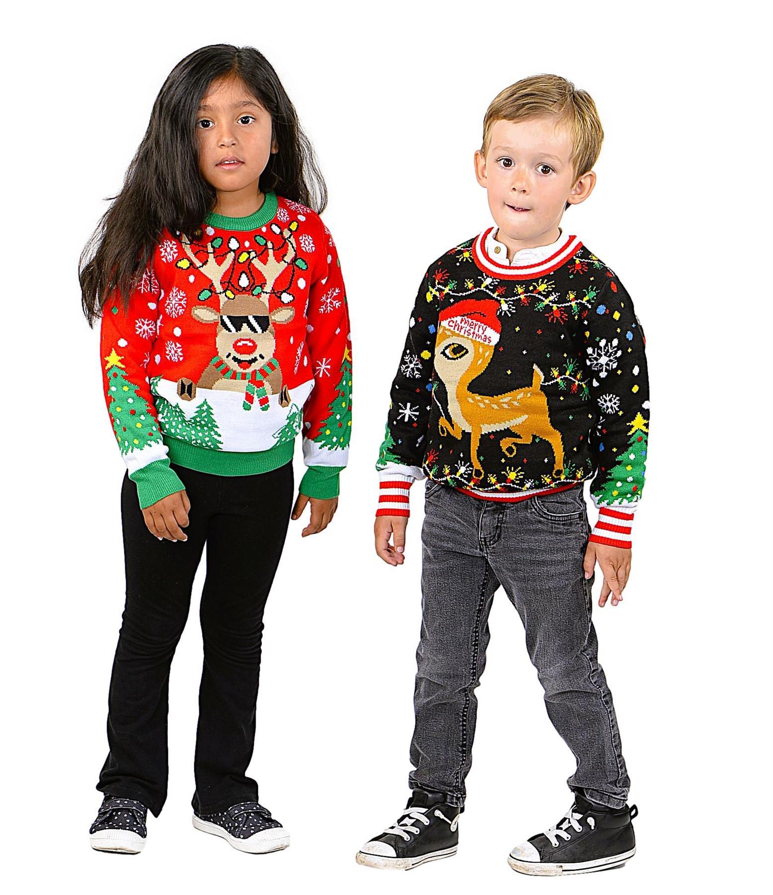 SOCAL LOOK Kids Ugly Christmas Sweater - Multicolor Long Sleeve Tacky Cute Holiday Pullover for Boys & Girls