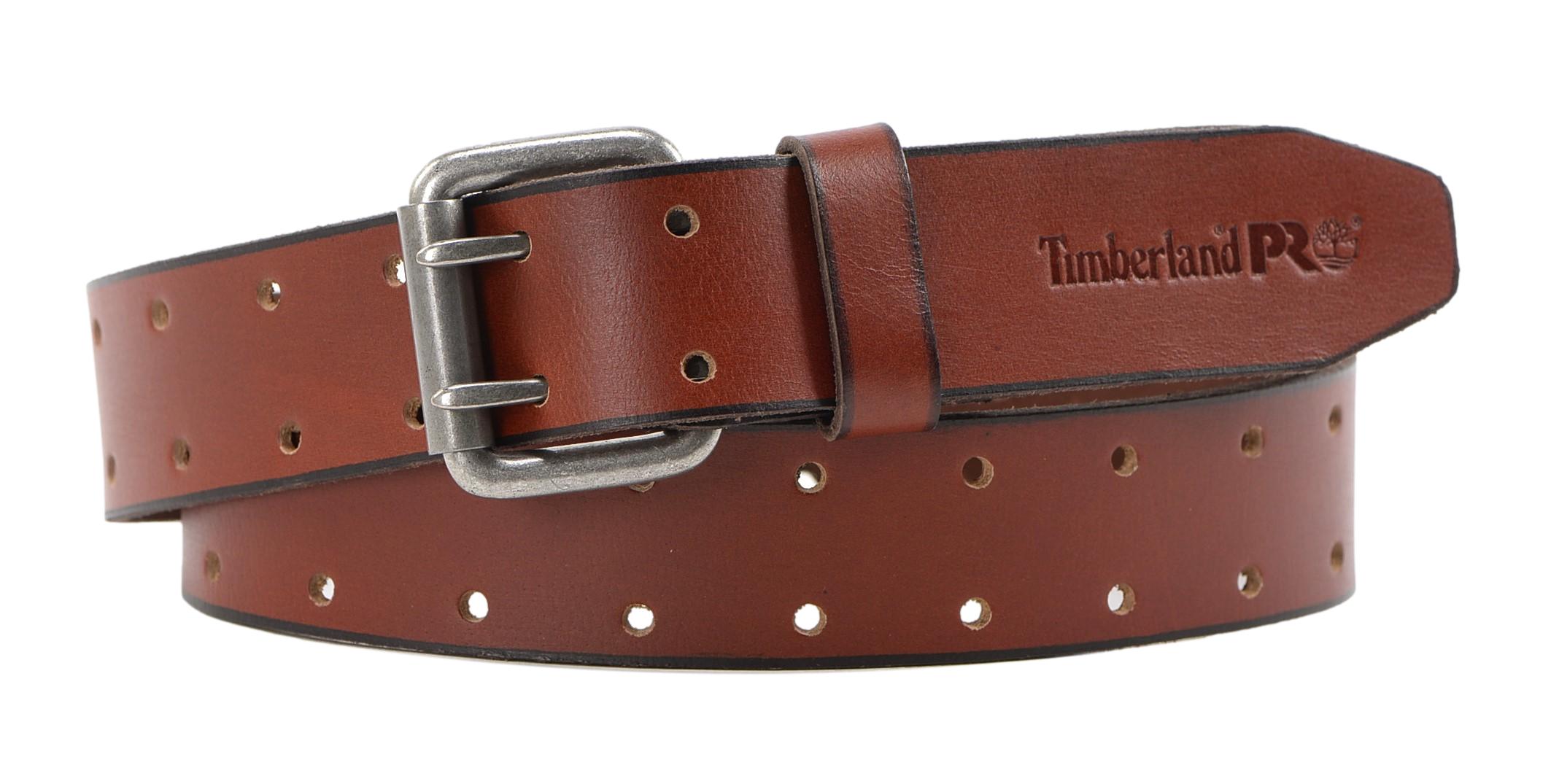 Timberland PRO Men's 38mm Top Grain Leather Double Prong Roller Buckle Belt