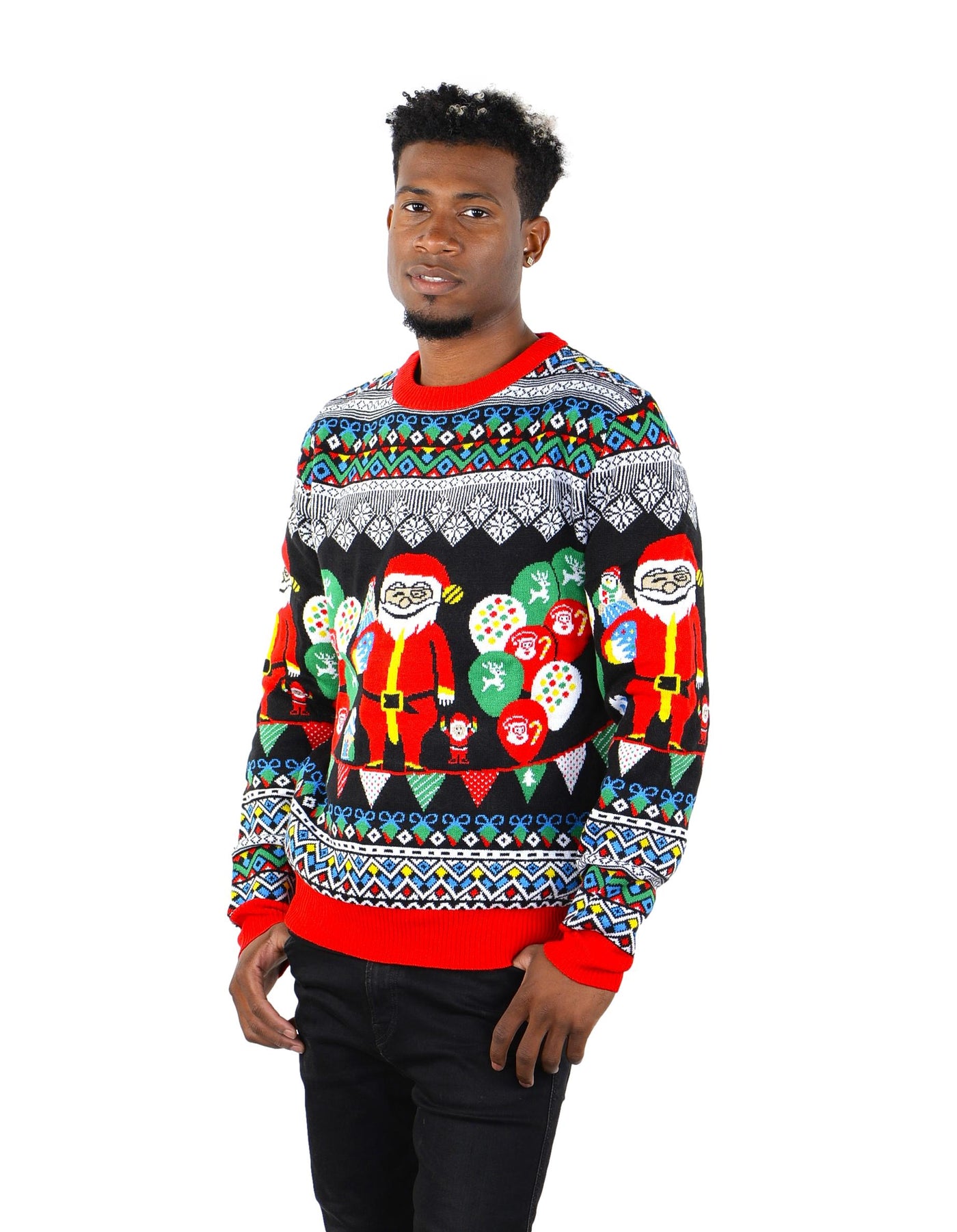 SOCAL LOOK Unisex Crew Neck Long Sleeve Santa Christmas Sweater Pullov