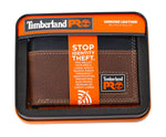 Timberland PRO Men's Slim Leather RFID Bifold Wallet with Back ID Window