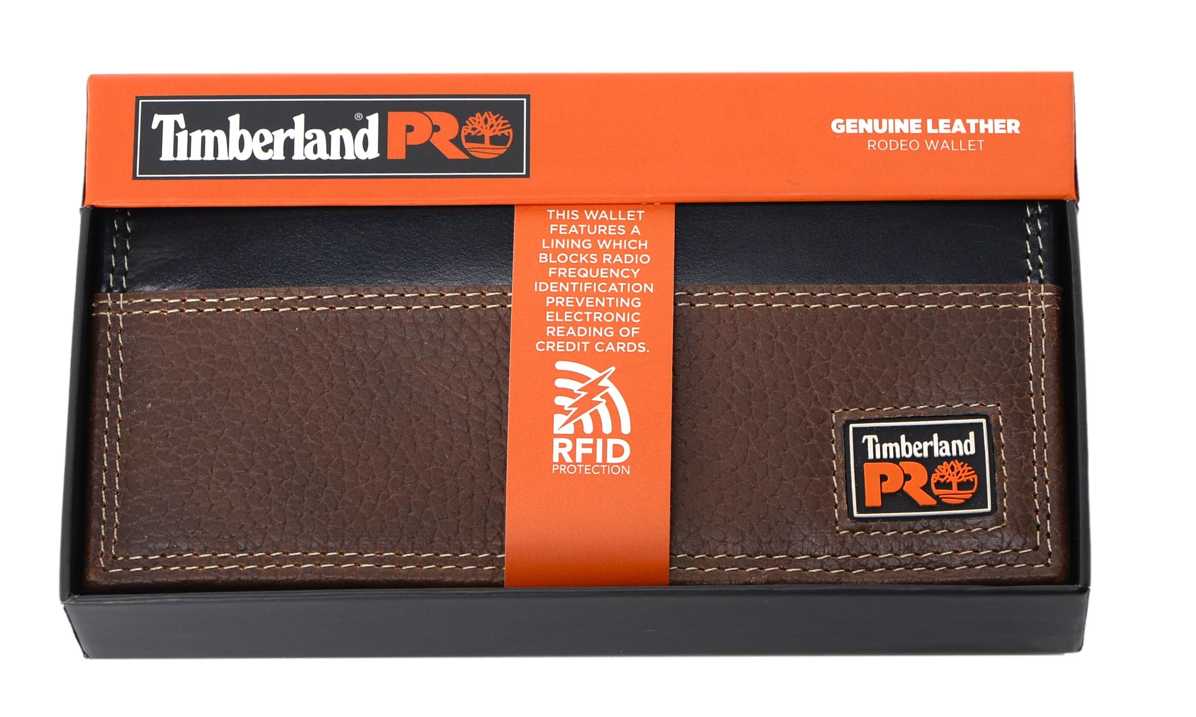 Timberland PRO Men's Leather RFID Long Bifold Rodeo Wallet