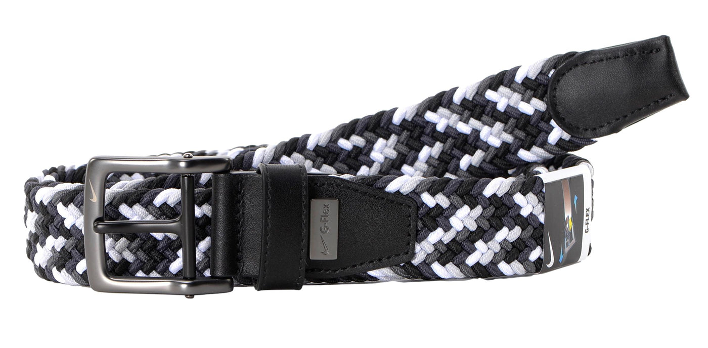 Nike Golf G Flex Woven Belt Black/Silver/White Multi Weave Mens 32